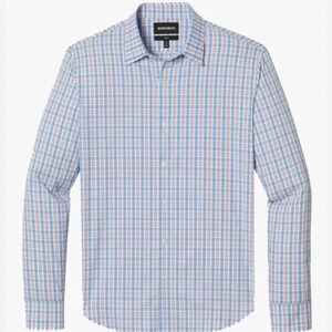 Bonobos Men’s Tech Button Down Shirt Blue Pink Standard Fit Sz XXL nylon blend